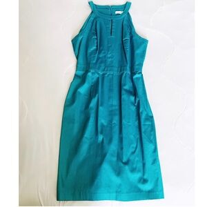 Calvin Klein | Elegant Teal Sleeveless Midi Dress